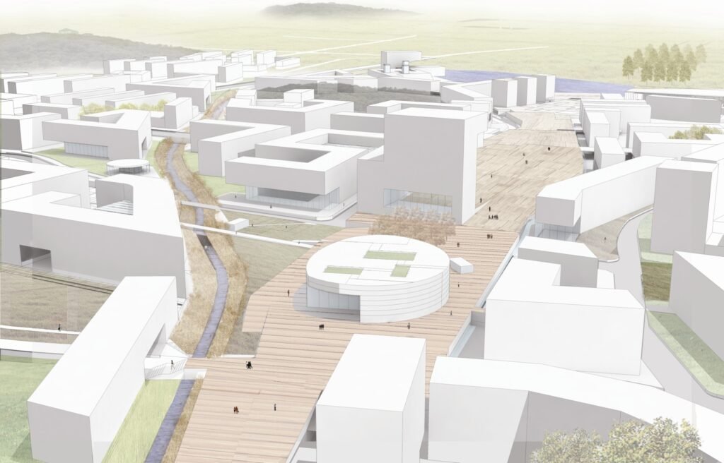 Visual representation of an architectural project, which may include models, drawings, sketches, or photographs of buildings